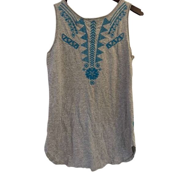 JW Los Angeles Embroidered Tank Top Women’s XS Gray Boho Folk Festival Core - Picture 2 of 8